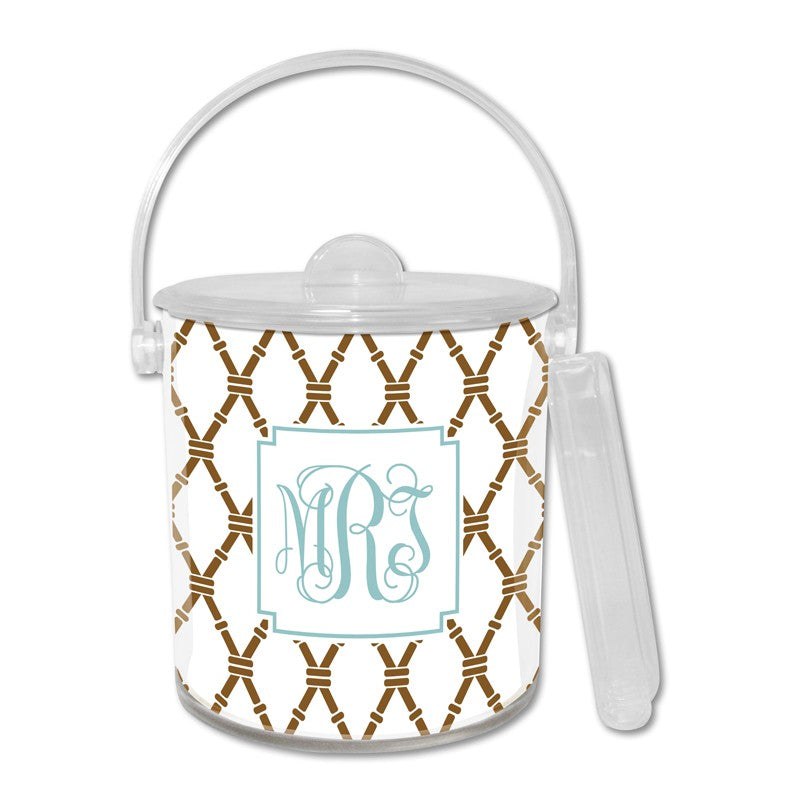 boatman geller bamboo brown & slate ice bucket