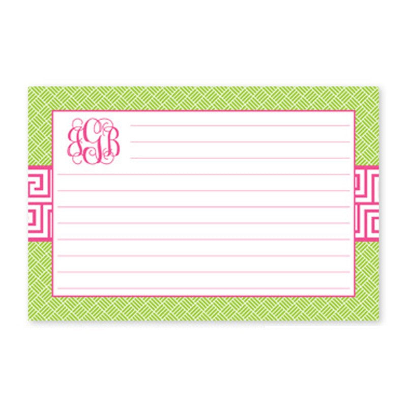 boatman geller greek key band pink recipe card