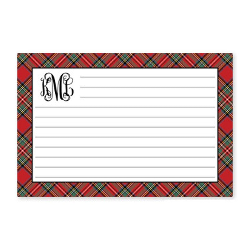 boatman geller plaid red recipe card