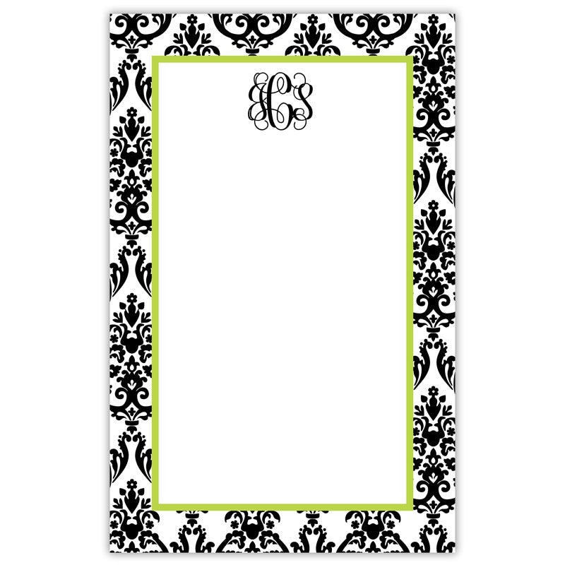 boatman geller madison damask white with black notepad