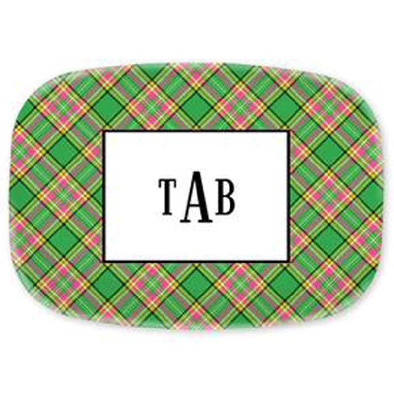 boatman geller preppy plaid platter