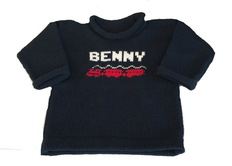 personalized train name sweater