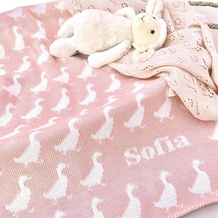 pink ducks baby blanket