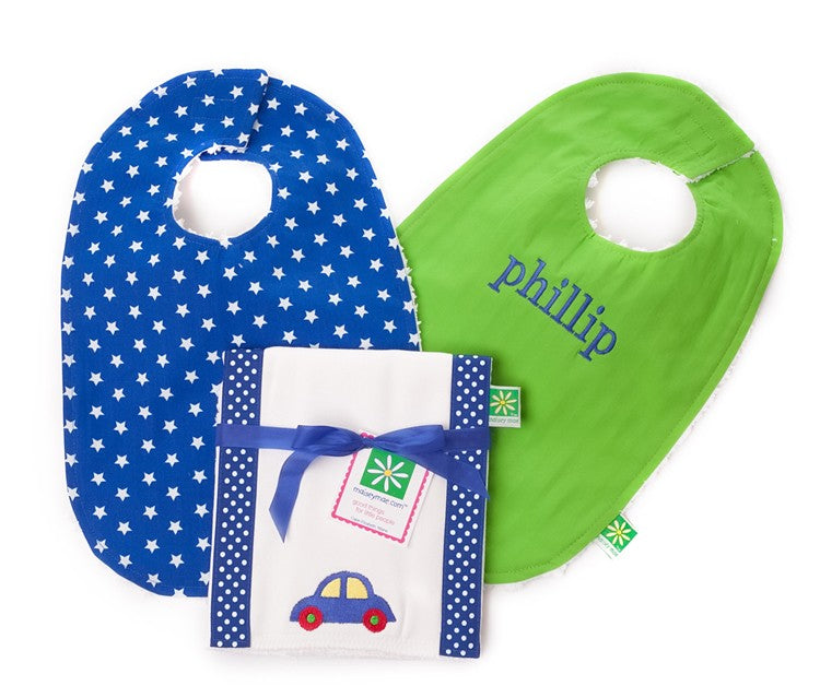 personalized two lights trio bib gift set