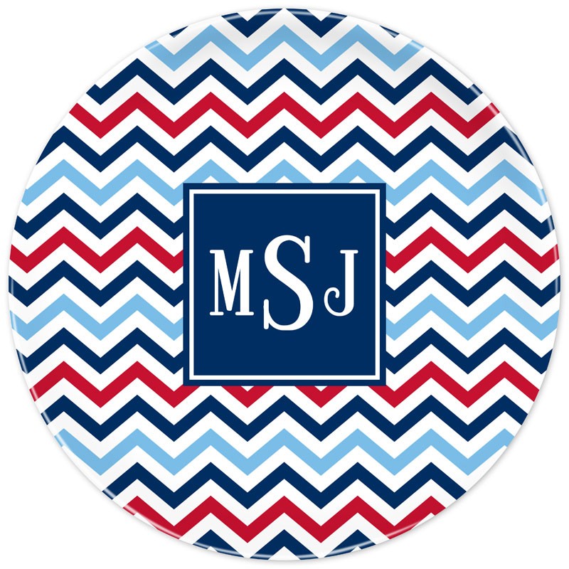 boatman geller chevron blue & red plate