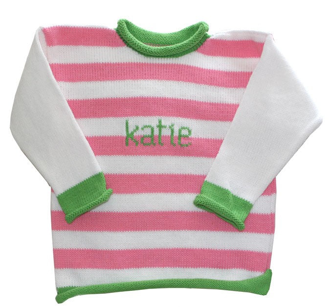 personalized stripe name sweater