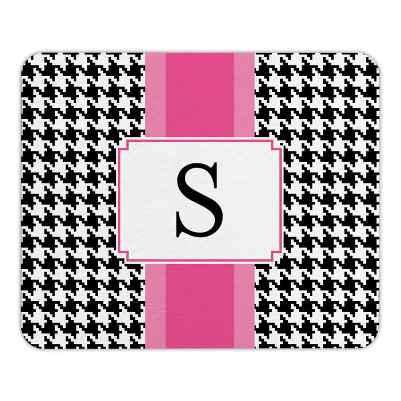 boatman geller alex houndstooth black mouse pad