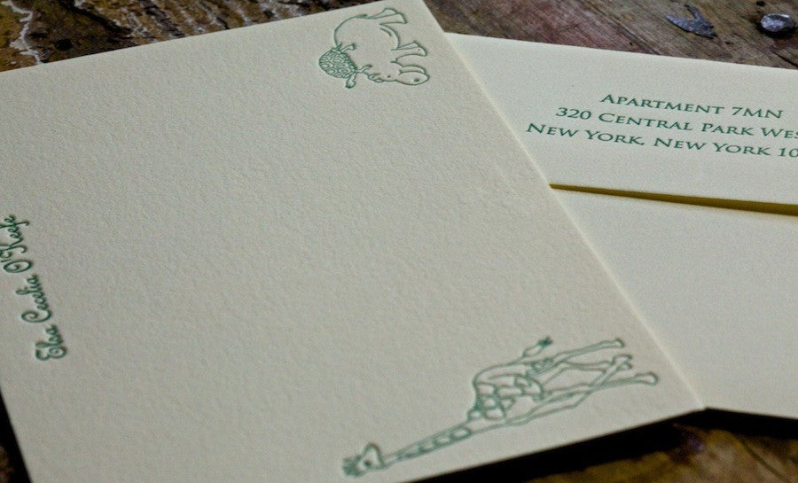green giraffe kids stationery
