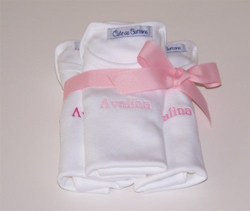 baby bodysuits - personalized  (set of 3)
