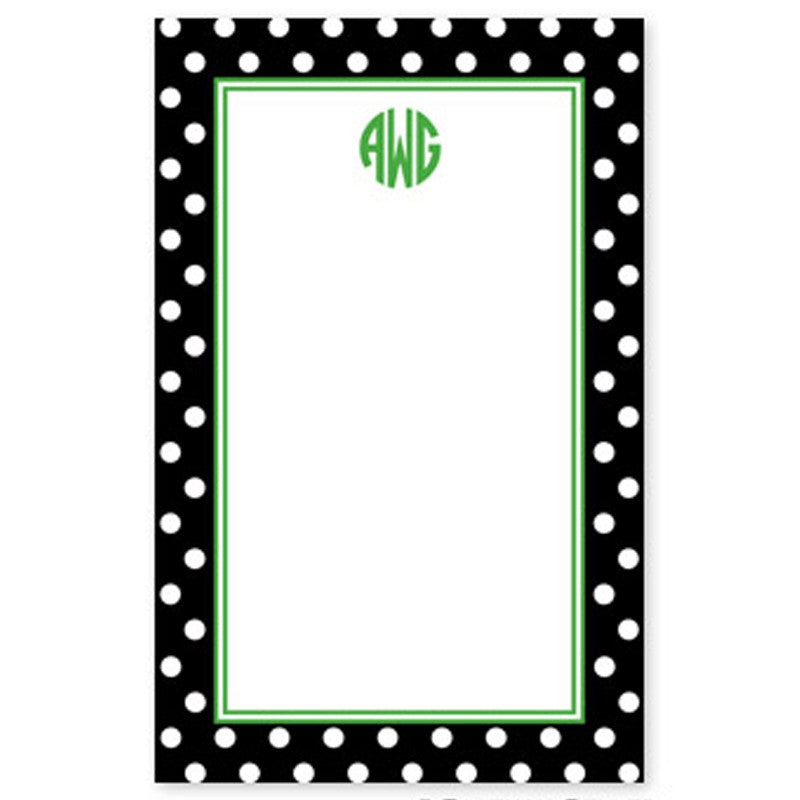 boatman geller polka dot black notepad