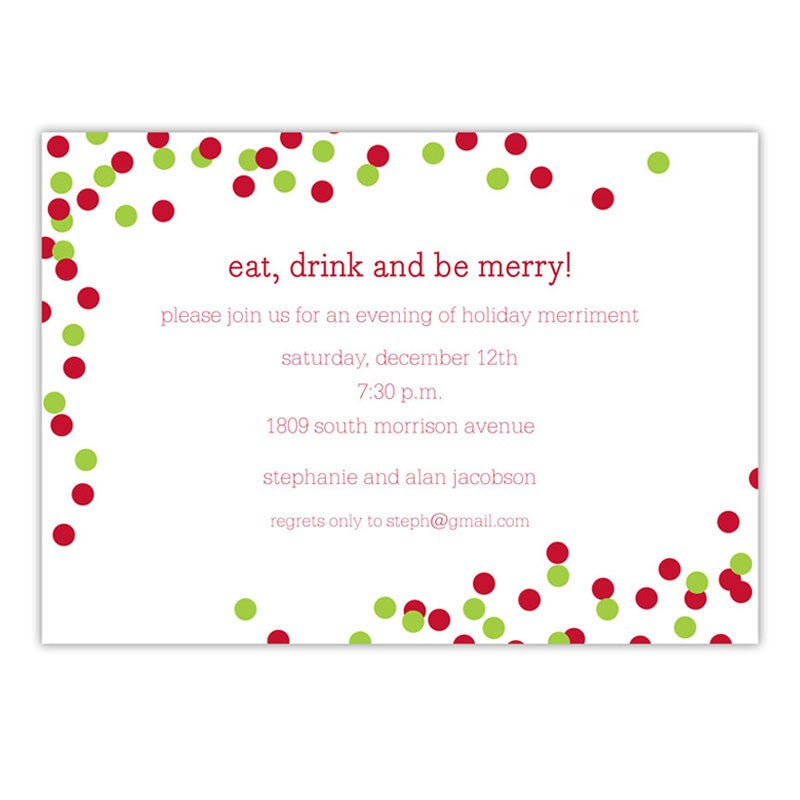 boatman geller confetti red & green flat notecard
