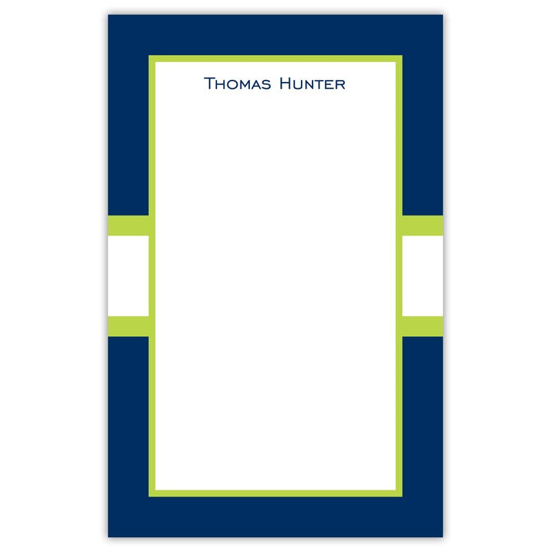boatman geller stripe navy & lime notepad