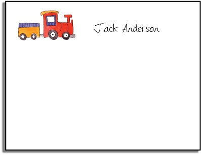 personalized kelly hughes kids notes - choo choo
