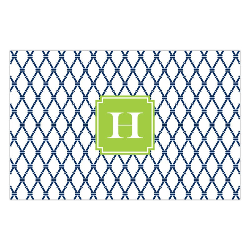 boatman geller bamboo navy & green placemat