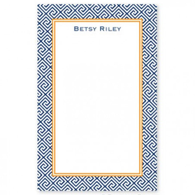 boatman geller greek key navy notepad