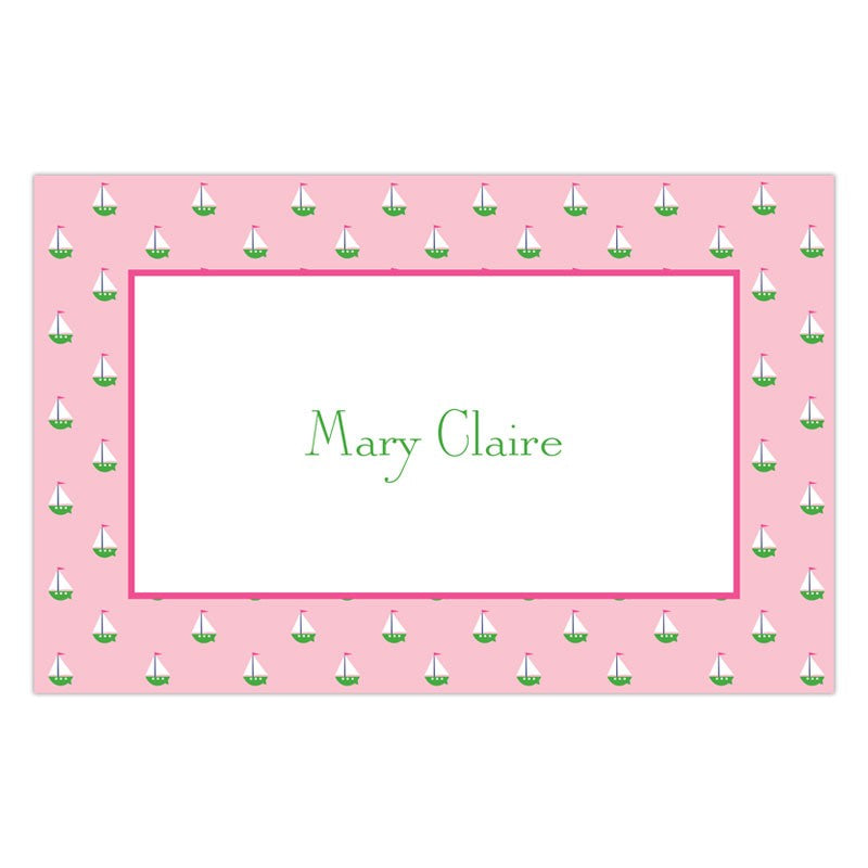 boatman geller little sailboat pink placemat