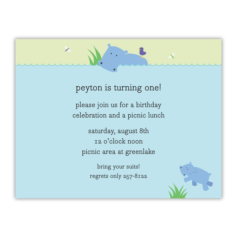 boatman geller hippo small flat notecard
