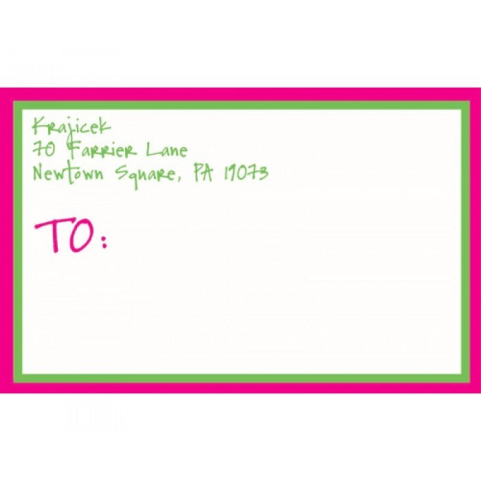 pink green mailing stickers