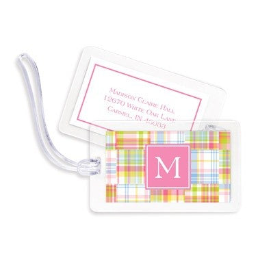 boatman geller madras patch pink bag tags
