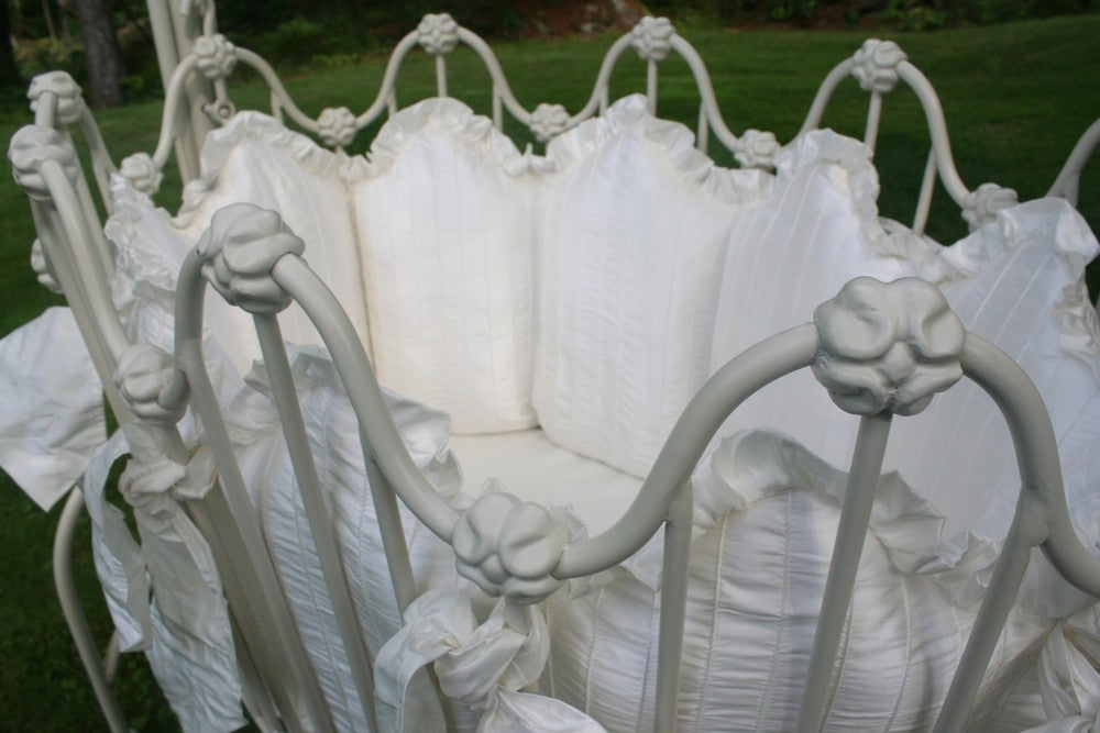 pintuck scalloped cradle linens  (contact us for pricing)