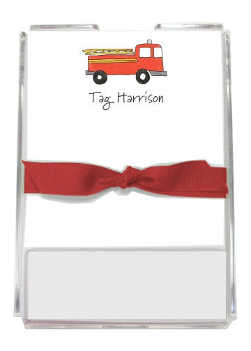 personalized memo sets  firetruck