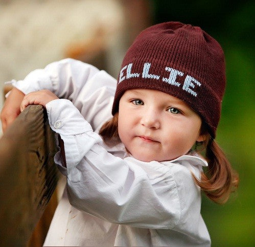 personalized solid knit boarder hat