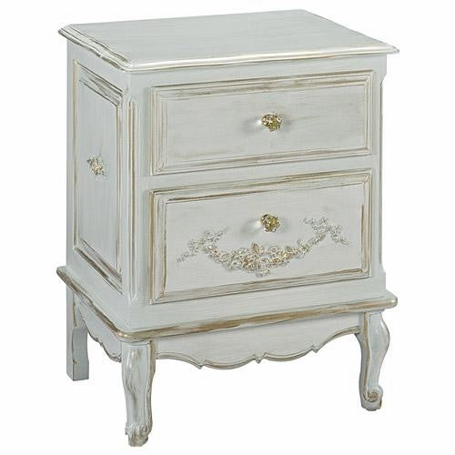 french night table - versailles finish & moulding