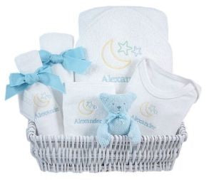 luxury baby gift basket - lullaby blue