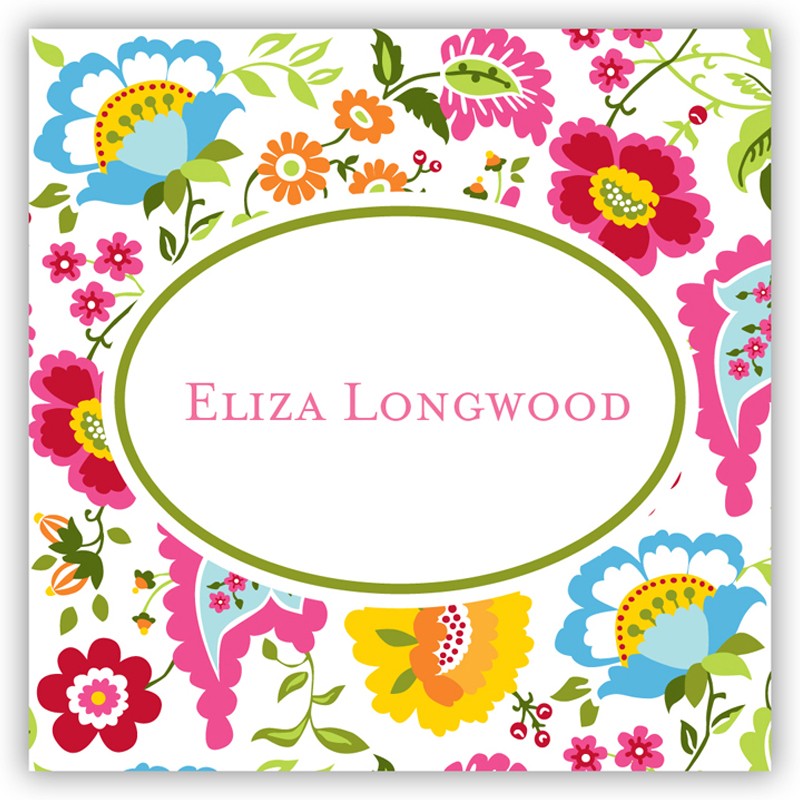 boatman geller bright floral square sticker