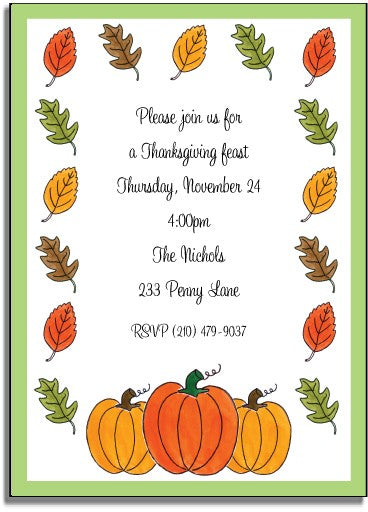 personalized invitations  autumn harvest