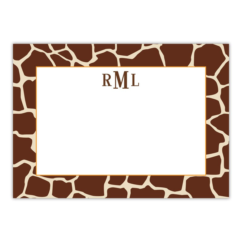 boatman geller giraffe brown large flat notecard