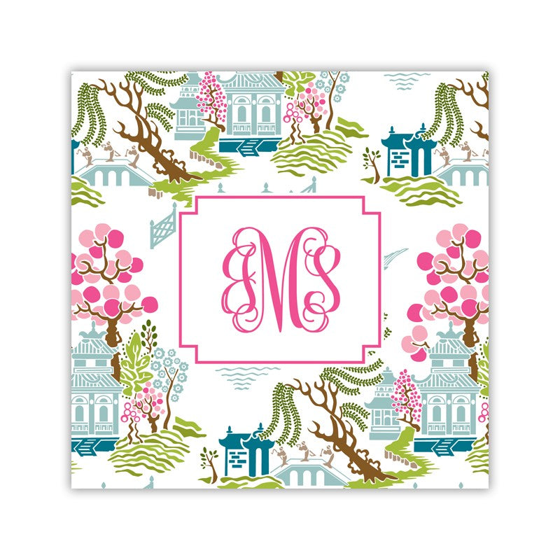chinoiserie spring coaster square paper coaster set of 50