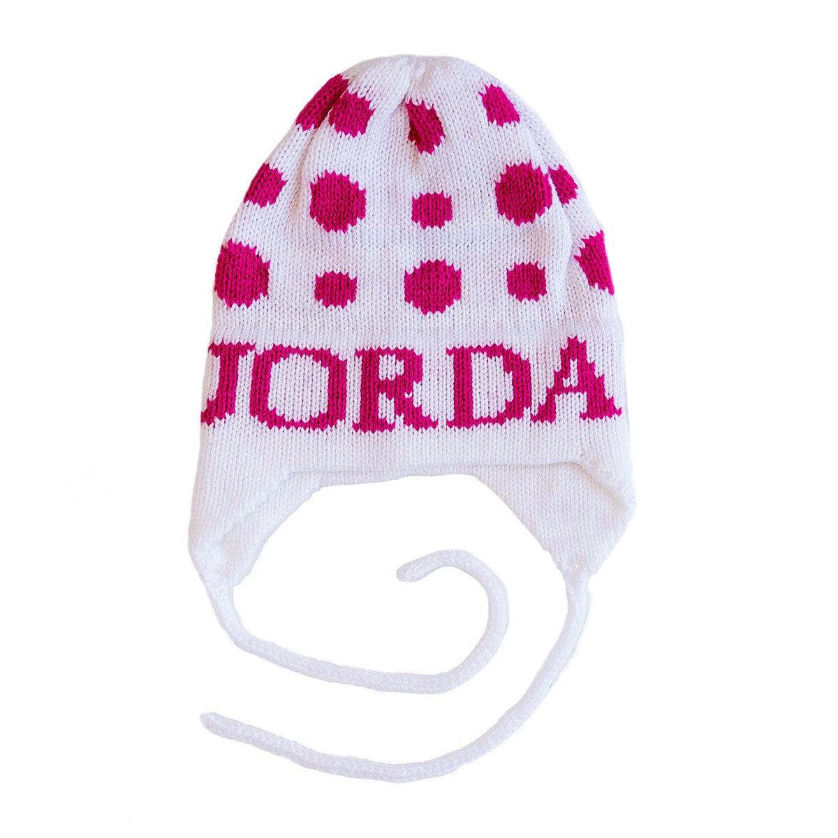 personalized polka dots hat with earflaps