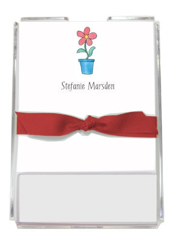 personalized memo sets  blooming red
