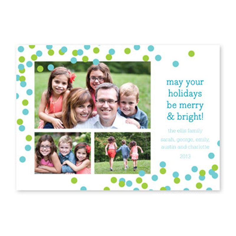boatman geller confetti teal & green photocard