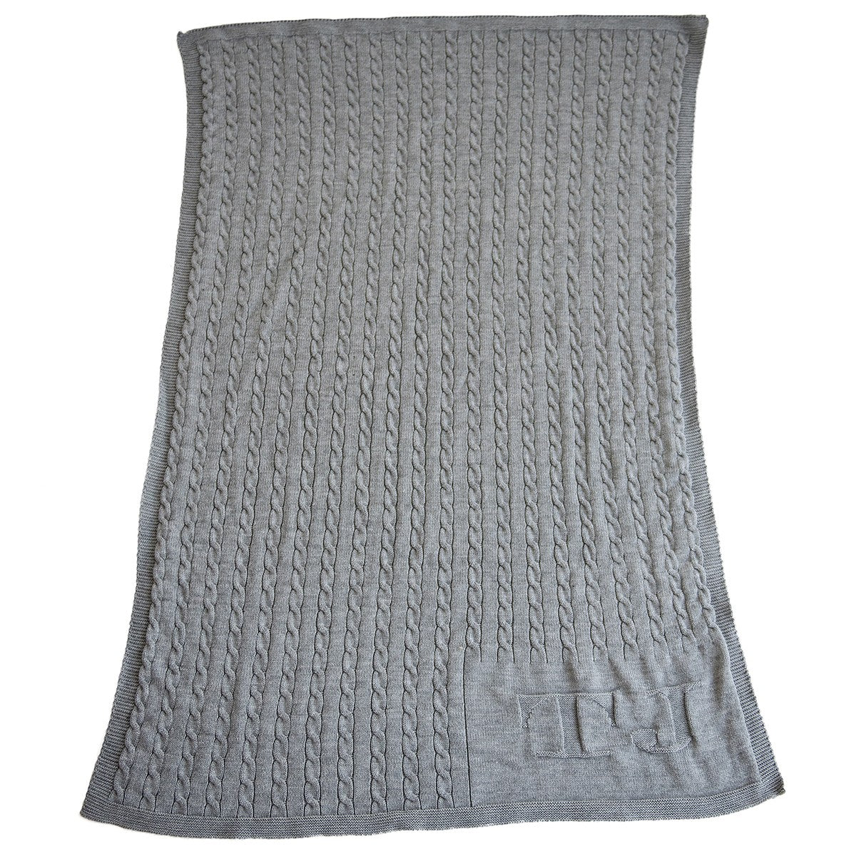 Personalized Cable Knit Baby Blanket