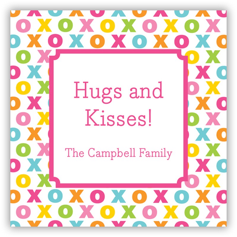 boatman geller hugs and kisses square sticker