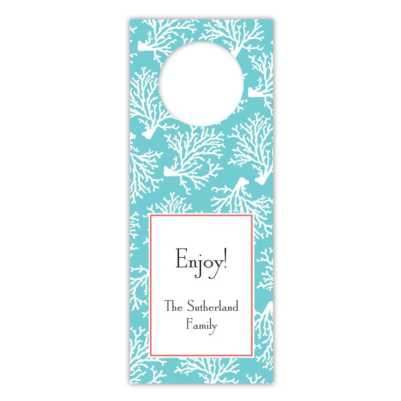 boatman geller coral repeat teal wine tags