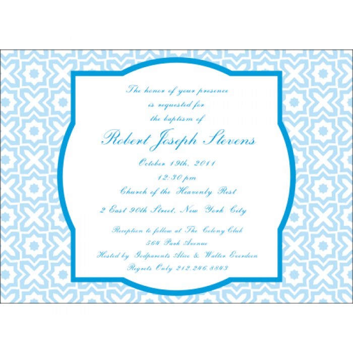 cross my heart blue baptism invitations