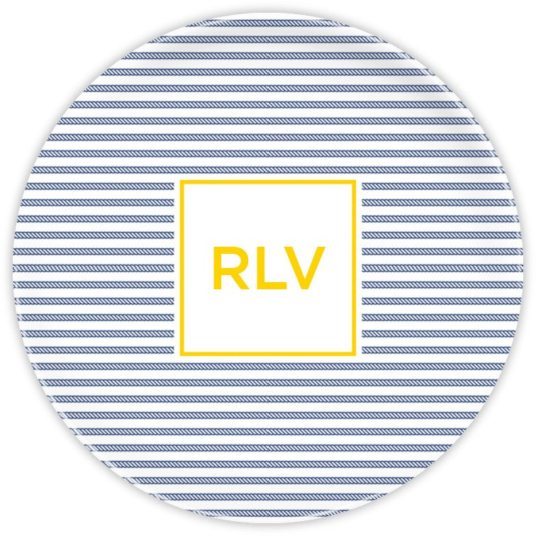 Rope Stripe Navy Plate