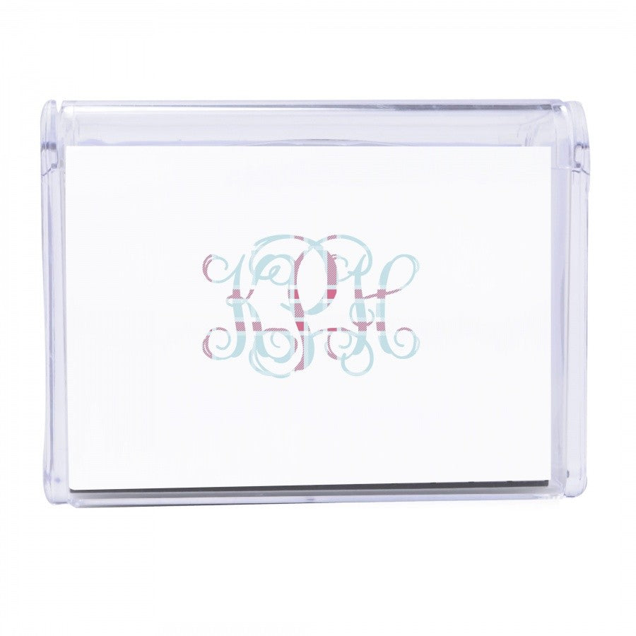 Plaid Monogram Note Box