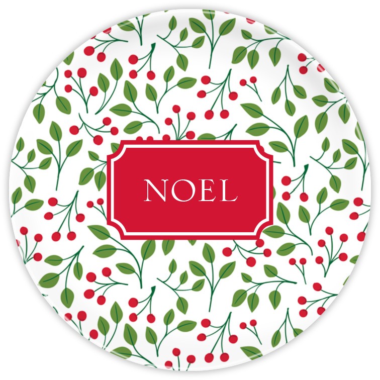 Christmas Berries Red Plate