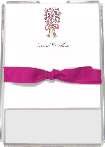 personalized memo sets  bouquet in pink