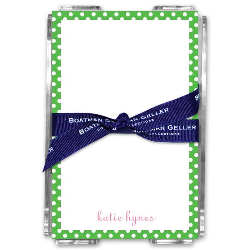 boatman geller dot green acrylic note sheets