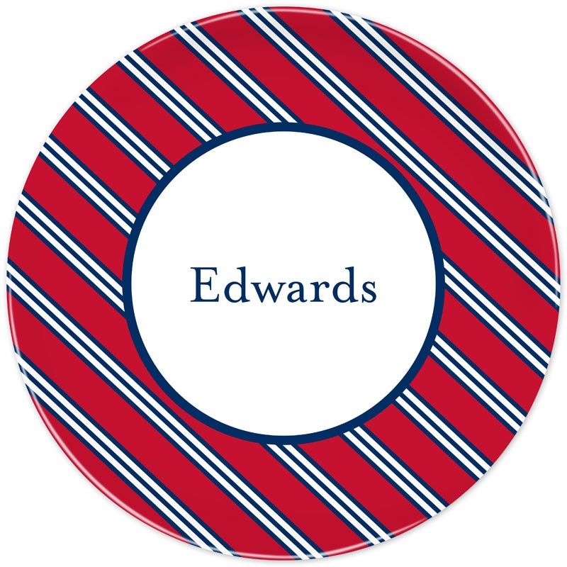 boatman geller repp tie red & navy plate