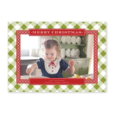 boatman geller buffalo check olive & red photocard