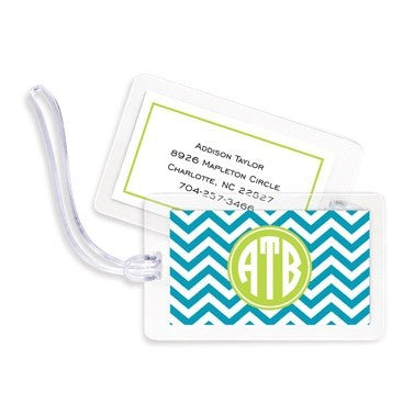 boatman geller chevron turquoise bag tags