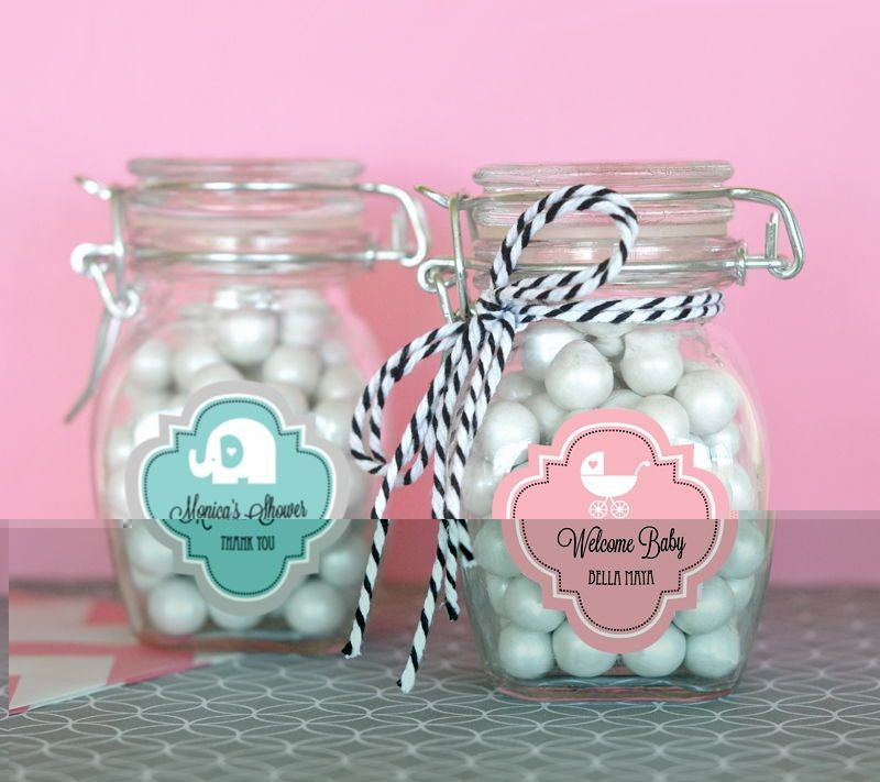 Baby Shower Glass Jar with Swing Top Lid - SMALL