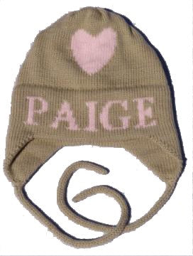 personalized Single Heart Hat with Earflaps