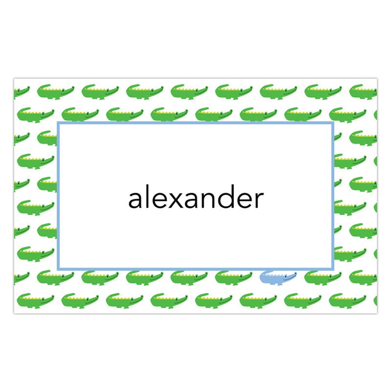 boatman geller alligator repeat blue placemat